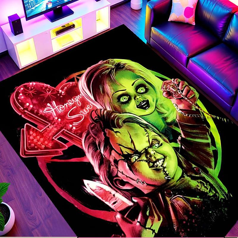 Bride of Chucky Print Rug, Washable Floor Carpet, For Entryway Dorm Laundry Room Office Study, Home Decor Birthday Christmas Gift
