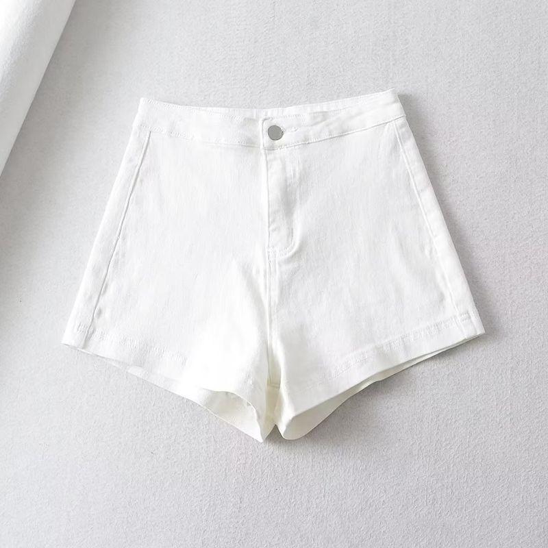 Fashion Style 2023 Summer New Fashion Trendy Women's One Button High Waist Slim Looking All-Matching Sheath Denim Shorts