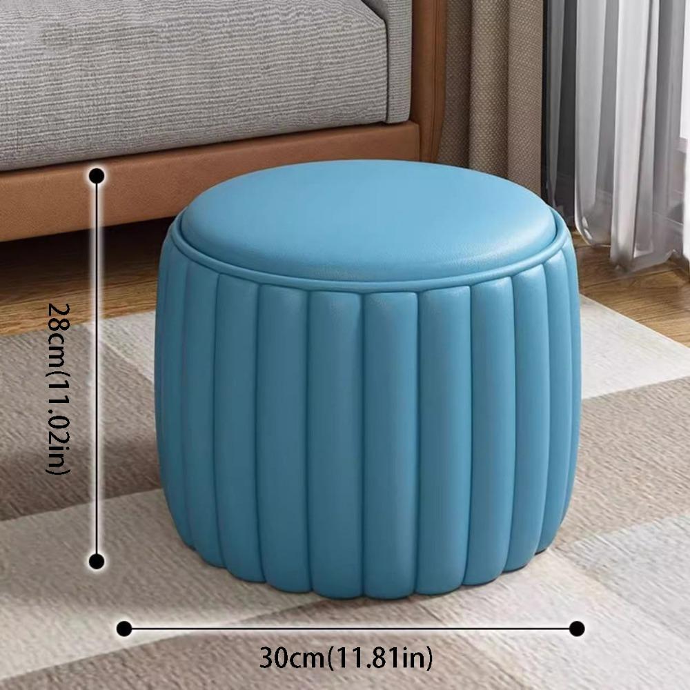 Low Profile Small Stool Upholstered Ottoman Storage Seat Modern Style Entryway Ottoman Living Room