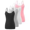 Sleeveless Women's Camisole with Chest Pads - Spaghetti Strap Tank Top, Wire-Free Cup, Ideal As Outerwear Base Layer or Yoga Sportswear