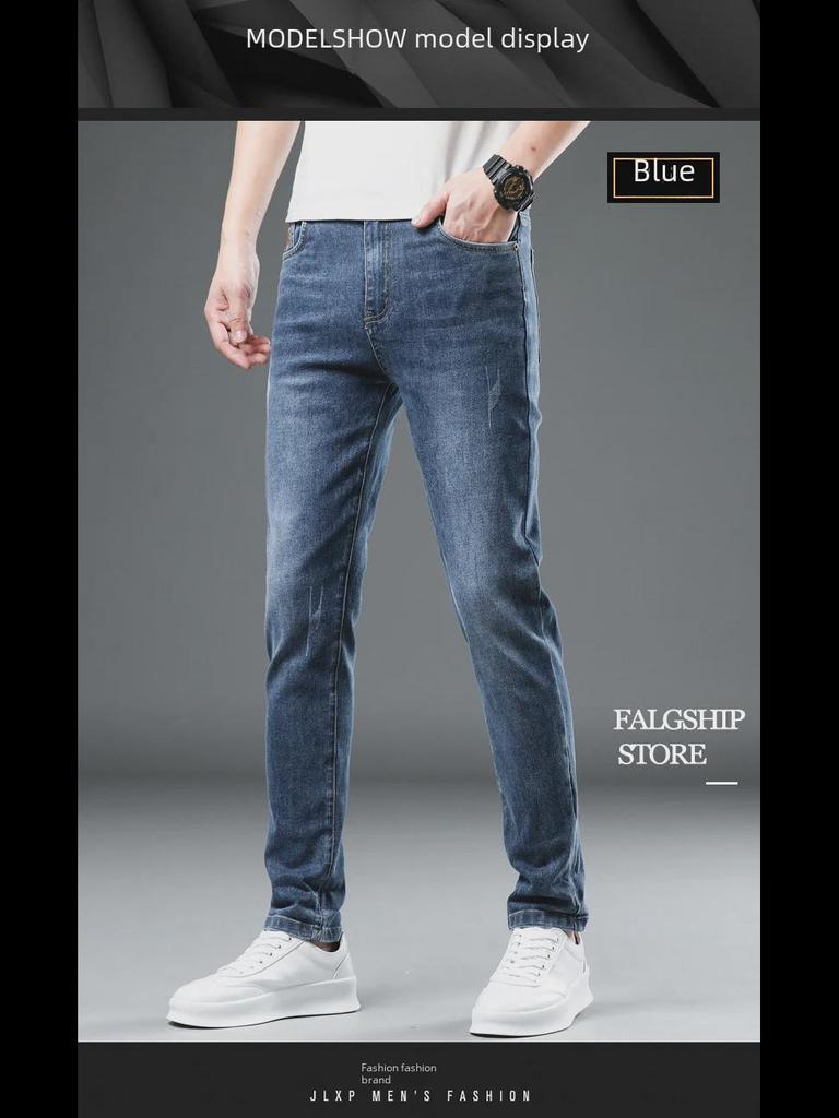 Men's Slim Straight Jeans - Fashion Brand, Versatile for Spring To Autumn, Regular Fit, Long Pants, 2023 Edition.
