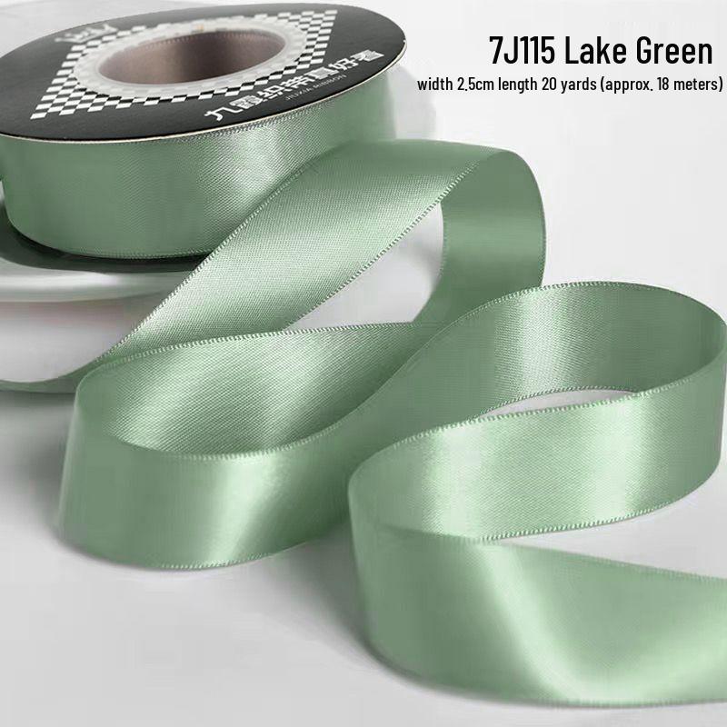 2.5cm Double-Sided Satin Ribbon for DIY, Weddings, Gifts, Bouquets, Cakes, and Bows