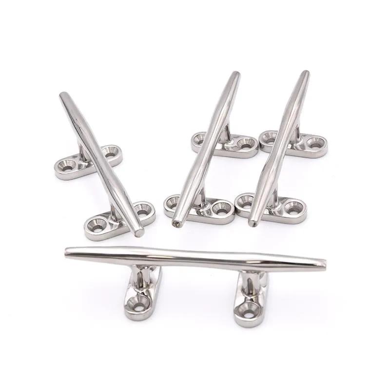 1Pc Marine Polished Heavy Duty Boat Cleat Hollow Base Cleat Stainless Steel Boat Dock Rope Line Cleat 4/5/6/8/10/12 Inch