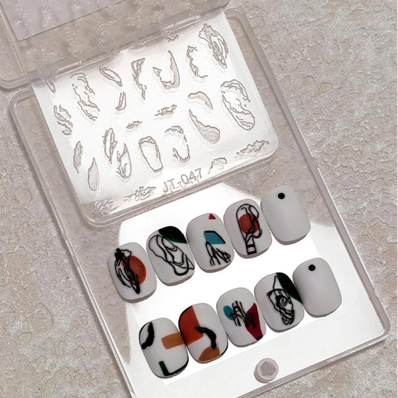 Flower Nail Art Silicone Mold 3D Butterfly Embossing Gel Print Stencil Nail Carving Template Tool for DIY Nail Art Decors