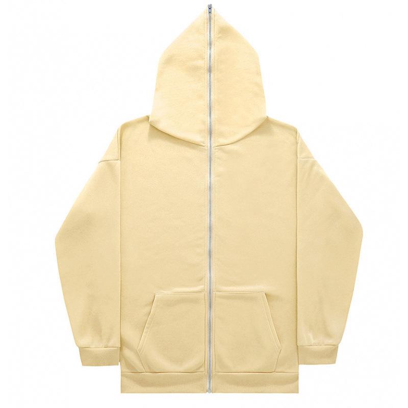 Men's Solid Color Full Zip Hoodie Sweatshirt