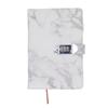 Locked Notebook Ribbon Bookmark Waterproof Cover Lined Notebook with Password Lock for Office School Gray