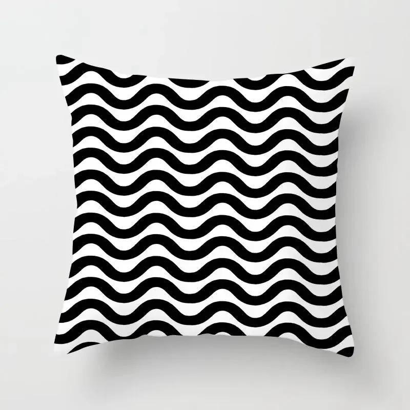 Black White Nordic Geometry Pillow Case Home Decor Decorative Polyester Cushion Cover for Bedroom Pillow Cover Hogar Funda Cojin