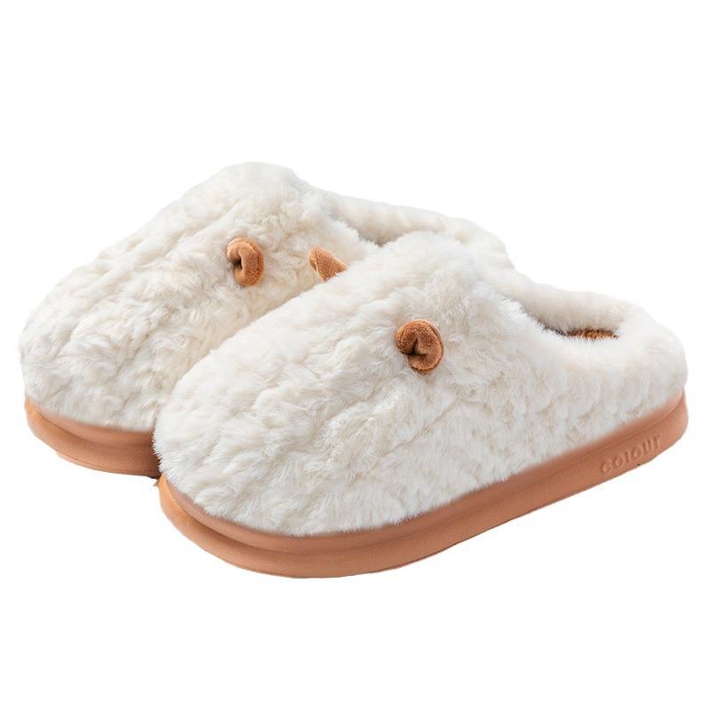 Cotton Shoes with Toe Caps for Warmth, Thickened Soft Soles, Anti-slip and Comfortable To Step On. Home Slippers