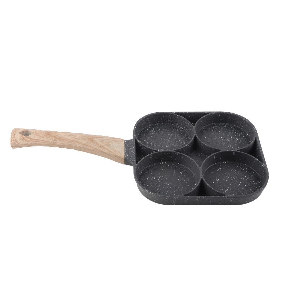 

4 Cup Egg Pan Aluminum Alloy Non-Stick Pancake Pan Heated Evenly Easy To Clean Breakfast Skillet Gas Stove/Induction Cooker (as the picture,19 - 19cm)