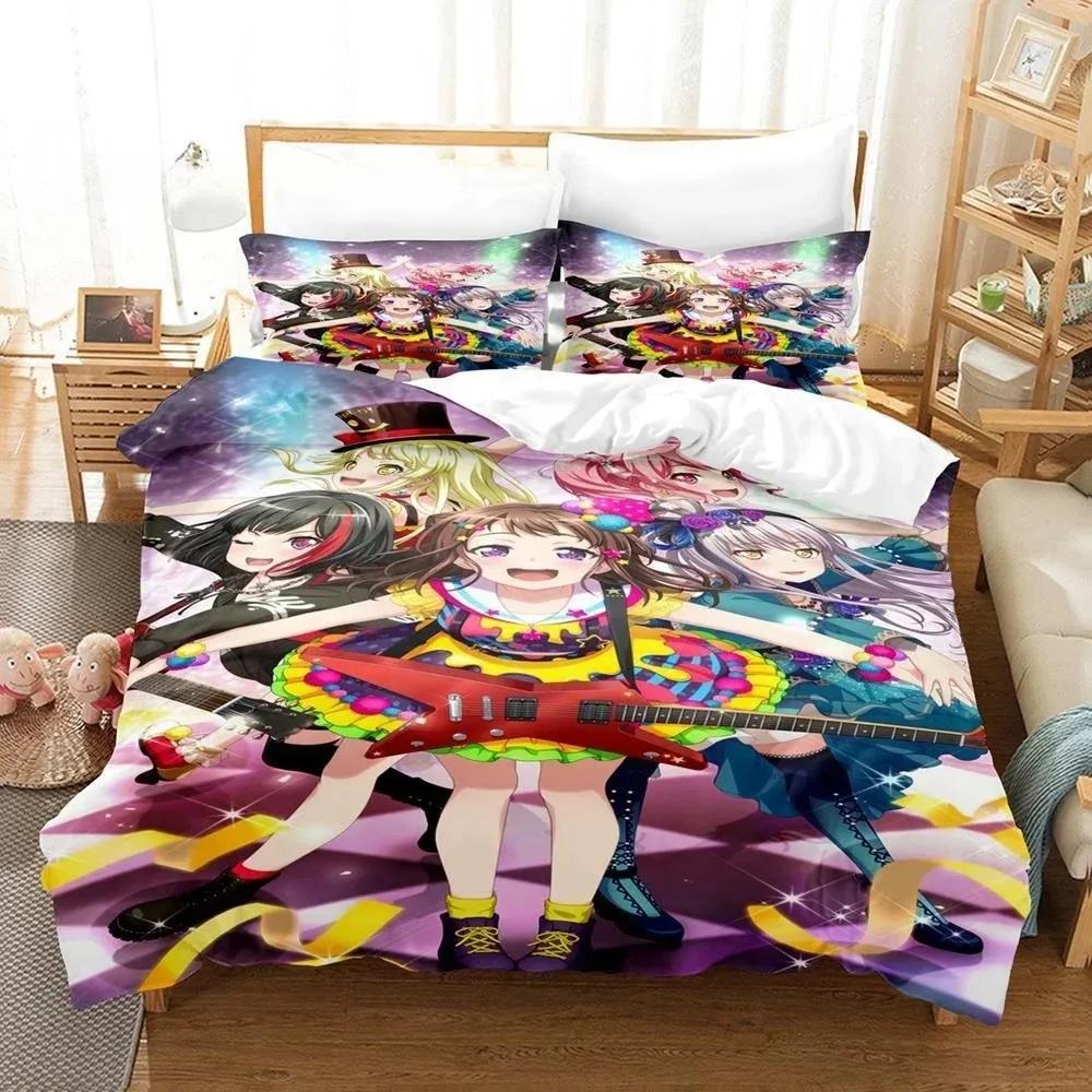 3D Anime BanG Dream! Girls Band Party! Printed Bed Set Duvet Cover Pillowcase Bedding Set Bed Linen Sheet Quilt Cover Full Size