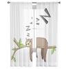 Animal Cute Sloth Cartoon Luxury Tulle Curtains Modern Living Room Kitchen Chiffon Curtain Bedroom Sheer Valance Curtain