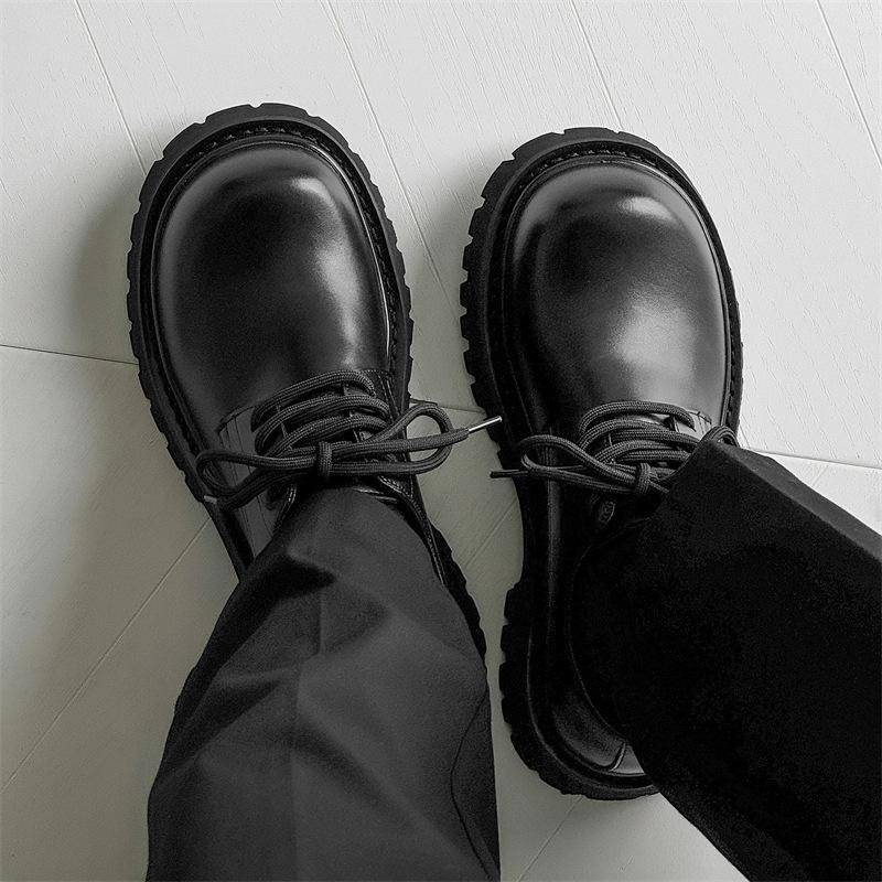 

Туфли дерби на платформе Paris, мужские, высокого класса, нишевые, черные, подчеркивающие британский стиль, туфли с большой головой 1527-J 38 чёрный