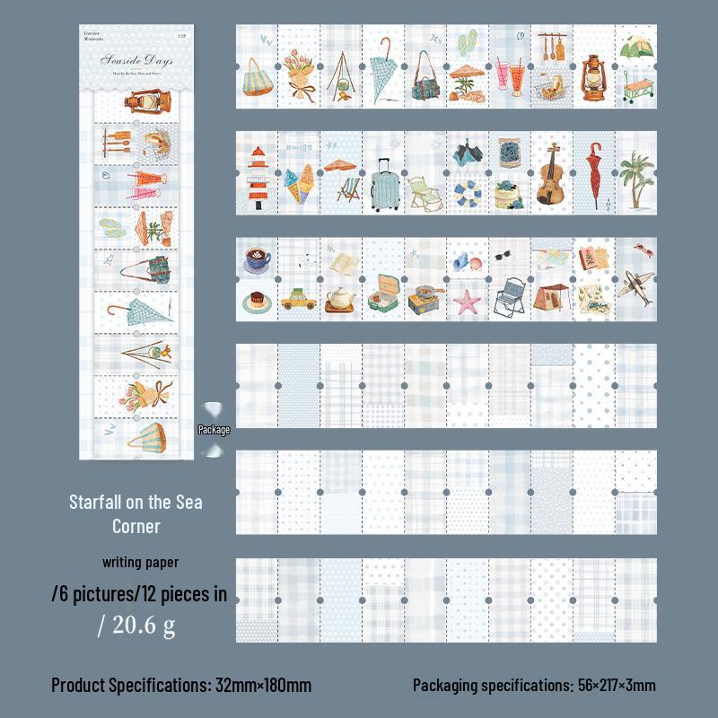 Ketchup Girl Island Time Sticker Pack: 4 Styles, 12 Sheets for Travel Decor Healing Atmosphere.