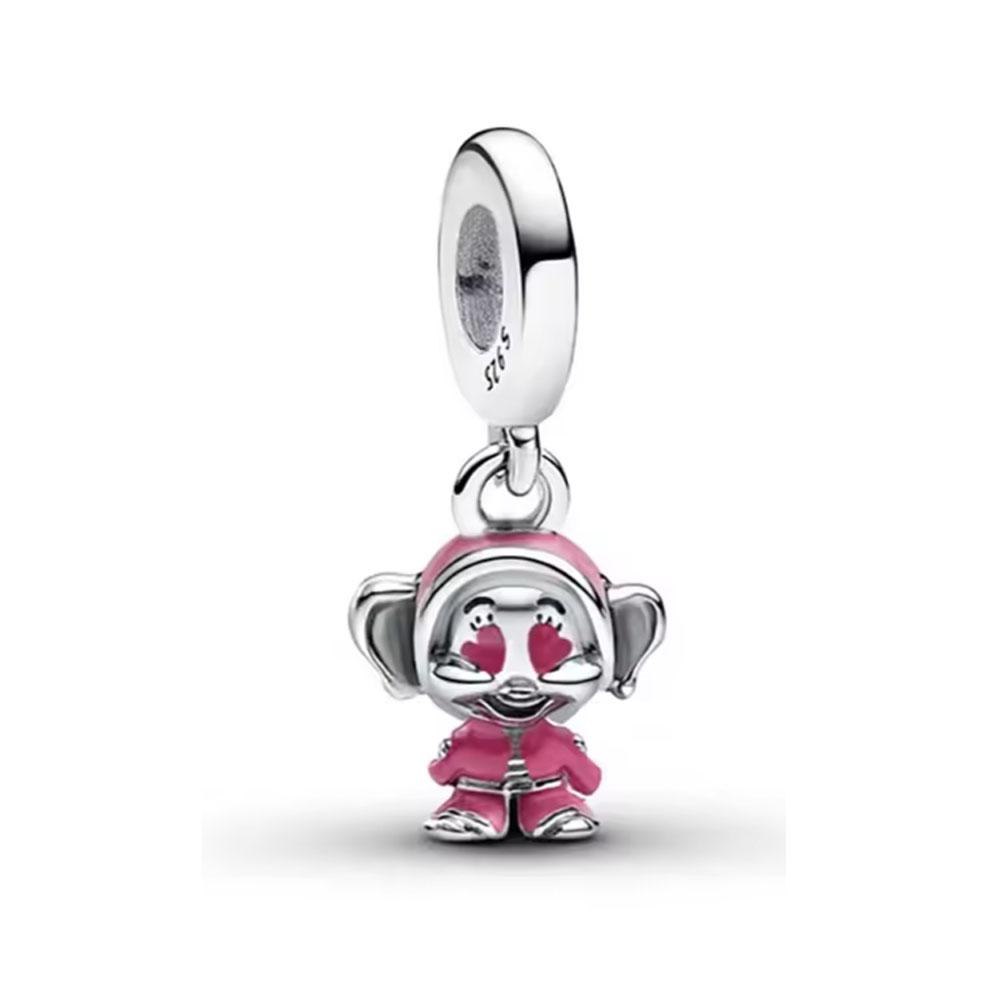 Nuovo Pendente Elefante in Argento 925 Accessori Gioielli Fai da Te Adatto per Bracciale Europeo Palloncino Cane Rana Orso Macchina Cane Topo