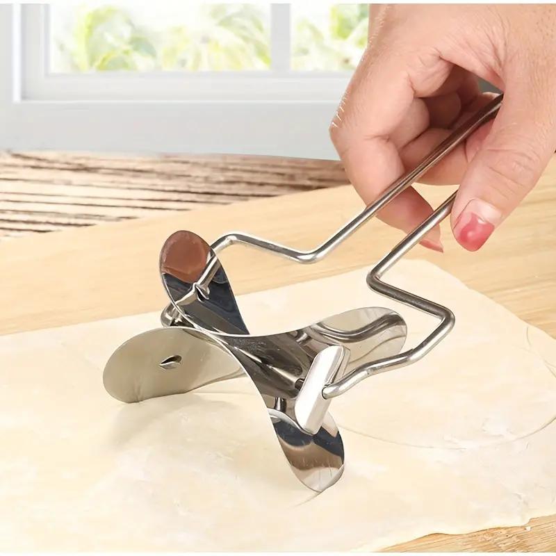 

2 шт., простая в использовании машина для изготовления кожуры для пельменей из нержавеющей стали — идеально подходит для домашних пельменей и вонтонов