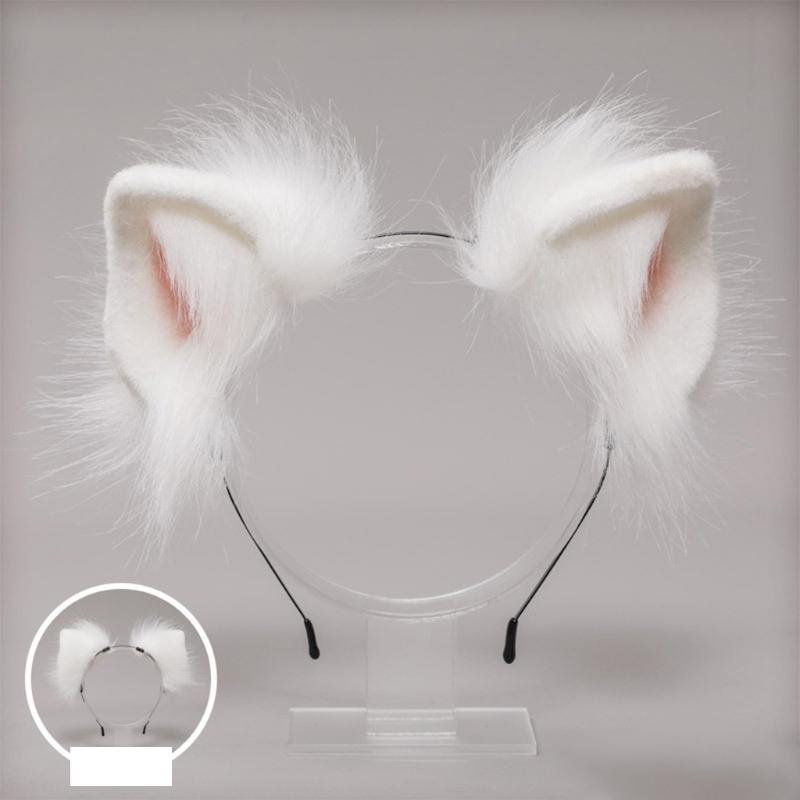 Lolita Headbands Furry Animal for Cat Ears Headwear  Kawaii Hair Hoop for Halloween Cosplay Headpiece Party Supplies