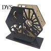 Stable Wood Napkin Holder for Counter Wooden Hollow Holder, Black Silhouette Pattern, Decorative Vertical Easy Clean Storage Organizer Stand,