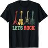 Lets Rock Rock N Roll Guitar Retro T-Shirt