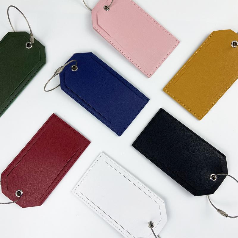 Customizable Leather Luggage Tag with Iron Rope and Paper Card