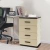 Dulap Organizator cu 4 Nivele pentru Noptieră cu Roți, Unitate cu Sertare Multiple pentru Dulap, Comodă pentru Dormitor, 35x26x57cm