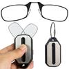 Creative Mini Reading Glasses Folding Legless Nose Clip Eyewear Men Women Portable Hyperopia Eyeglasses with Keychain Glass Box