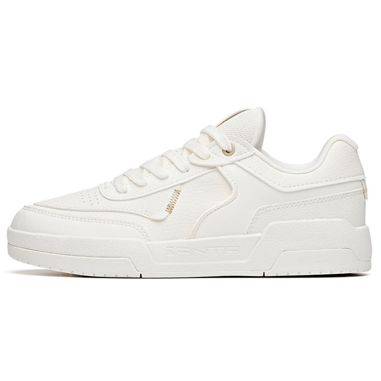 Anta Lifestyle Series Waffle Durable Breathable Low-Top Skate Shoes Women Sneaker Ivory 122148081R-3