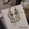 Ethnic Vintage Peacock Earrings for Women Creative Rhinestone Acrylic Antique Gold Color Animal Earring Party Vacation Jewelry