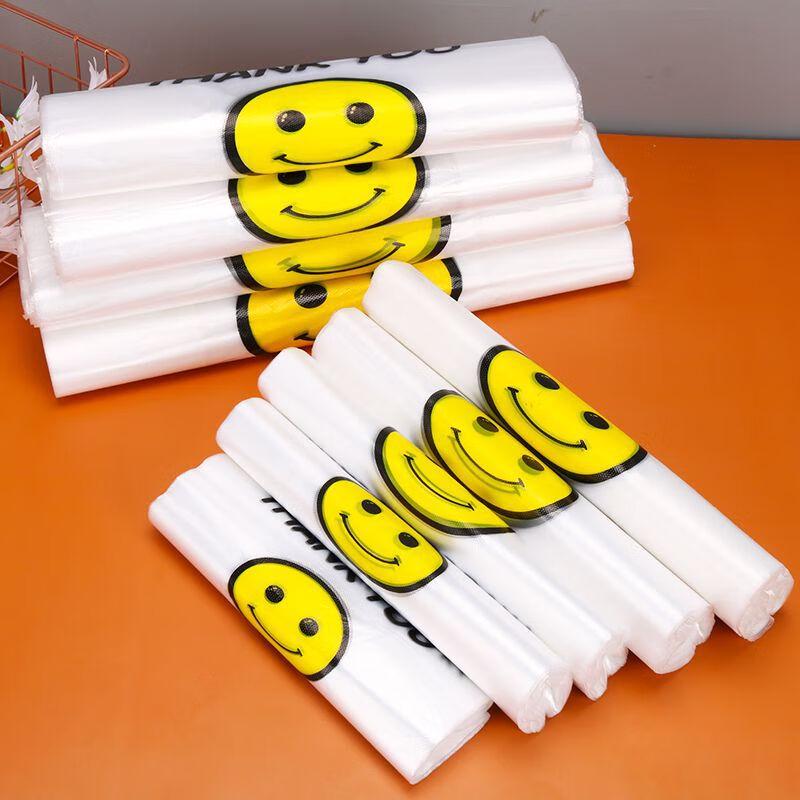 Одноразовые пластиковые пакеты с ручками в виде смайликов Changbaosen