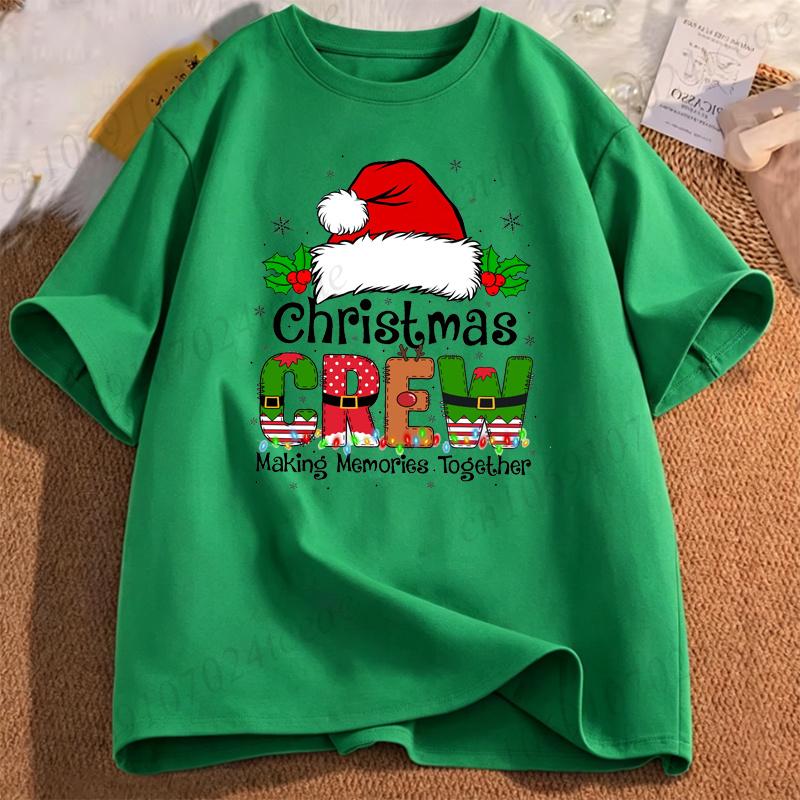 Christmas Crew 2026 Graphic Men's Women T-Shirts Santa Reindeer Matching Family T Shirt Shirt Short Sleeve Tops Holiday Tops