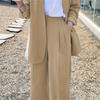 Korean Style 2025 Loose Casual Padded Shoulder Suit Jacket - Multiple Colors
