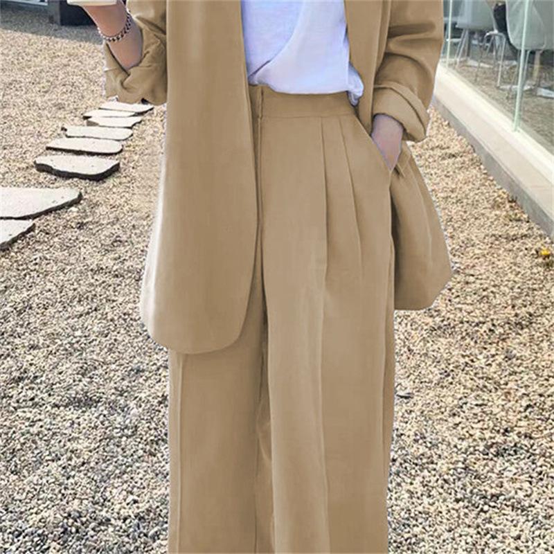 Korean Style 2025 Loose Casual Padded Shoulder Suit Jacket - Multiple Colors