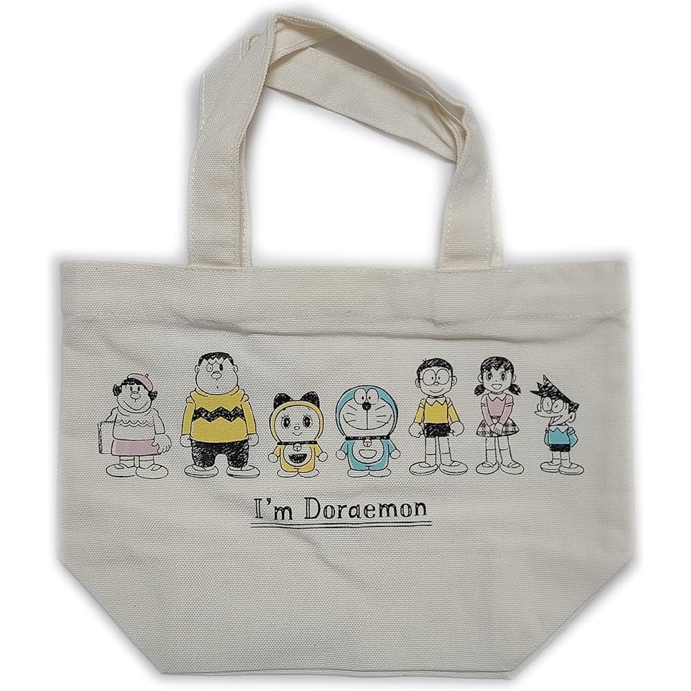 Sanrio Mini Tote Lunch Tote Bag, Canvas Cotton Fabric, Small, Cute, Character Design, Doraemon