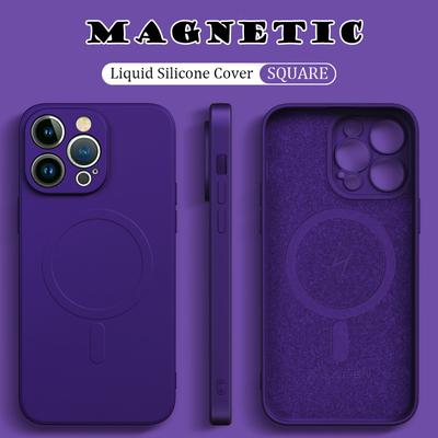 Magnetische für Magsafe Wireless Charging Case für iPhone 15 14 13 12 11 Pro Max X XR XS 15 Plus Weiche Flüssigkeit Silikon Vollständige Schutzhülle