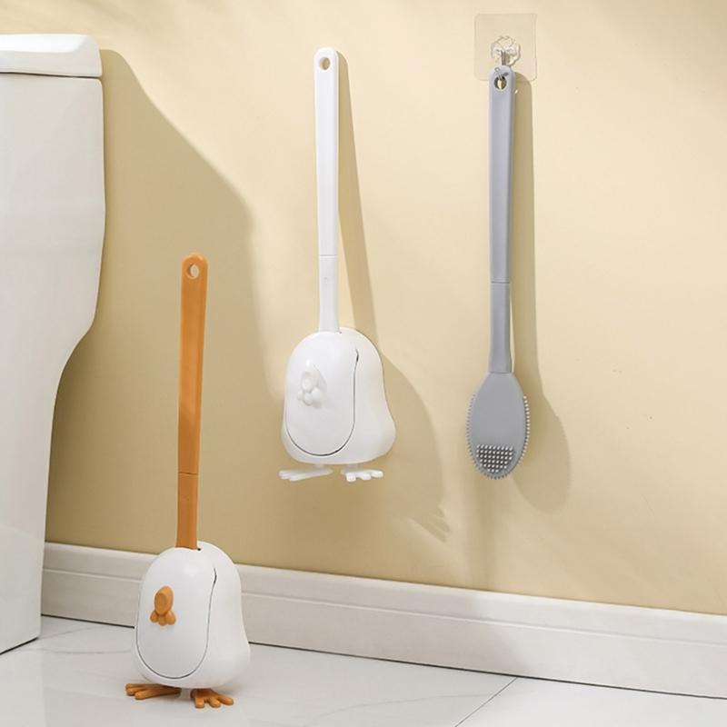 Moderne Toilettenbürste für Zuhause, leicht zu reinigen und langlebig, Badezimmerreiniger mit flexiblem Silikonbürstenkopf