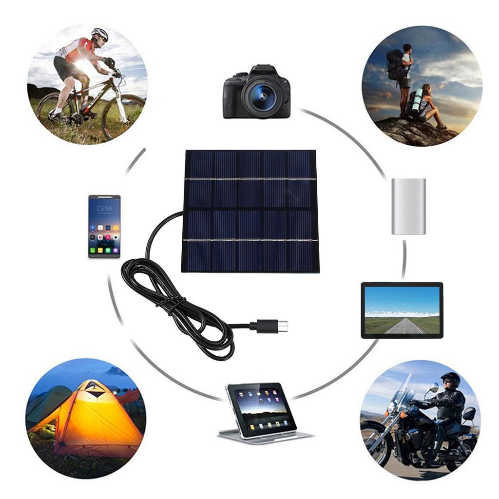 Solar Charging Panel 1.5W 5V Type C Port Waterproofing Phone Polycrystalline Silicon Portable Solar Panel for Mobile Phone