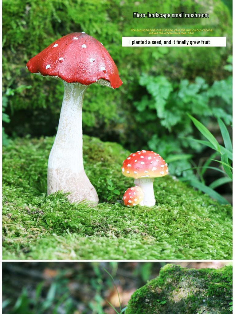 Outdoor Garden Ornaments: Simulated Mushroom Bonsai Decorations for Courtyard Landscaping