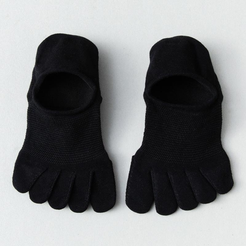 Men's Summer Thin Cotton Five-Finger Socks - Sweat-Absorbent, Non-Slip, Low-Cut, Invisible Mesh Toe Socks