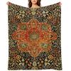 Antique Persian Mohtashem Kashan Rug Print Throw Blanket Heavy To Sleep Flannels Flannel Giant Sofa Blankets