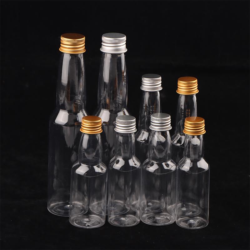 Plastové lahve na lihoviny Mini lahvičky na likér Mini plastová láhev na alkohol s uzávěrem Láhev na mléko Průhledná láhev na nápoje