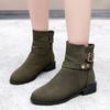 Fashion Scrub Chunky Heel Booties Women's Mid-heel Soft Sole Autumn and Winter Foreign Style Korean Small Ankle Boots