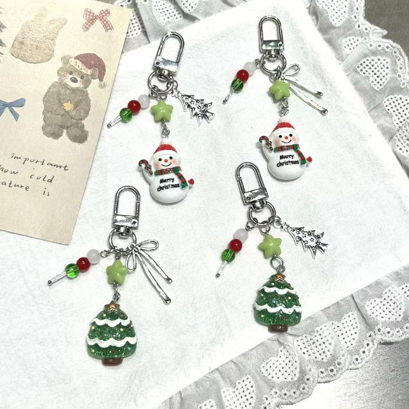 Uroczy Zimowy Płat Śniegu Bałwan Łańcuszek do Telefonu Komórkowego Ozdoba Choinkowa Zawieszka do Plecaka Prezent Noworoczny