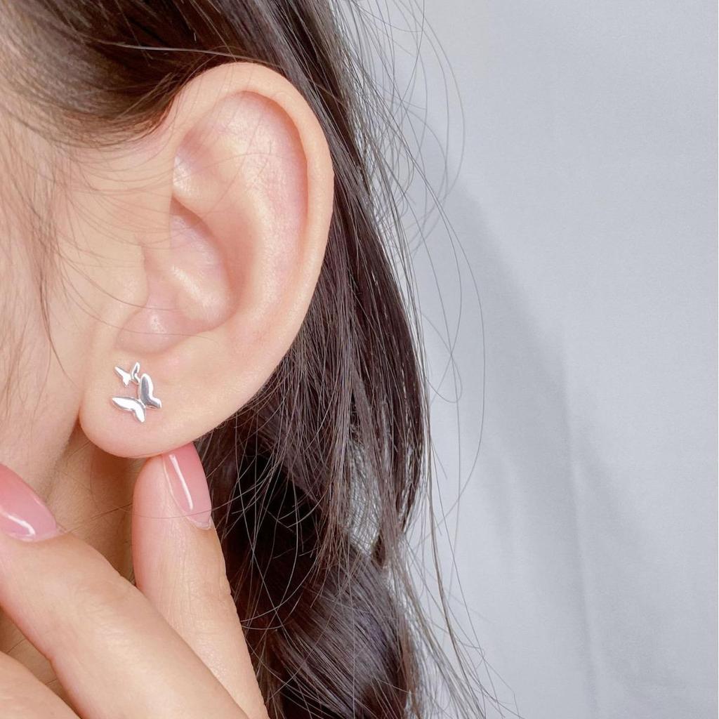 Mori Style Mini Double Butterfly Stud Earrings - Simple, Cute, and Versatile for an Artistic, Sweet Look