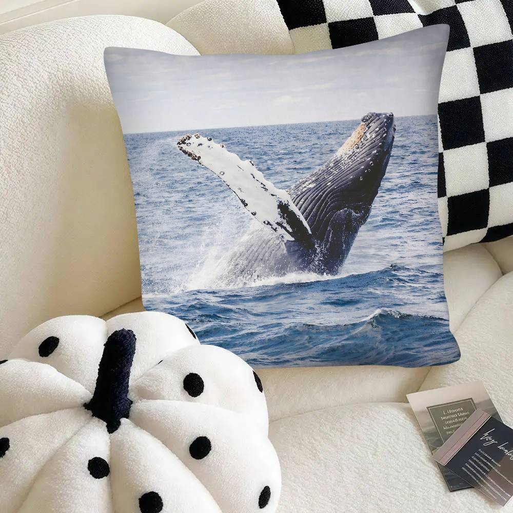 Blue Ocean Pillow Case Fashion Square Pillowcase Bedroom Sofa Room Ins Decoration Leisure