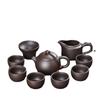 Purple sand kung fu tea set, purely handmade teapot, household meeting guests, tea tasting device, teacup whole purple sand process