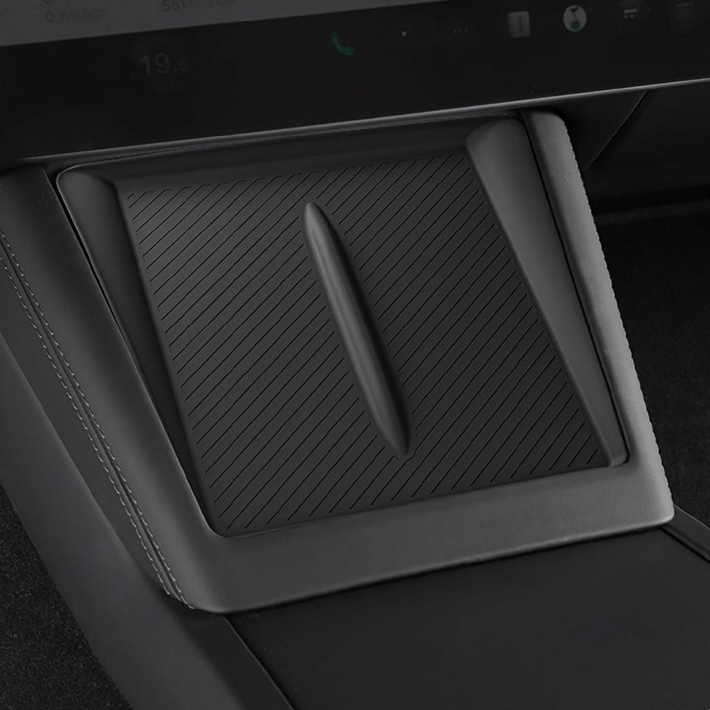 Center Console Wireless Charging Pad for Tesla Model Y Juniper Model 3 2026 2026 Non-slip Charger Mat Car Organizer Accessories