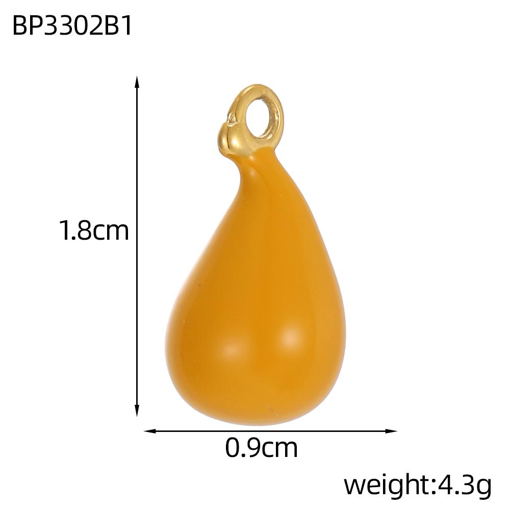 CARLIDANA Fruit Series Charm Enamel Stainless Steel Gold Plated Oil Drop Ice Cream Pendant for DIY Jewelry Necklace Making