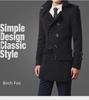 2024 Autumn/Winter Men's Slim Double-Breasted Wool Trench Coat - Trendy Korean Style