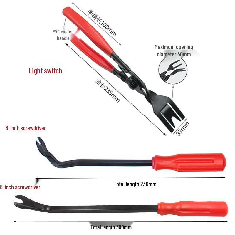 Car Headlight Modification Tool: Pliers, 6/8 Inch Nail Puller, Buckle Screwdriver 3-Piece Set