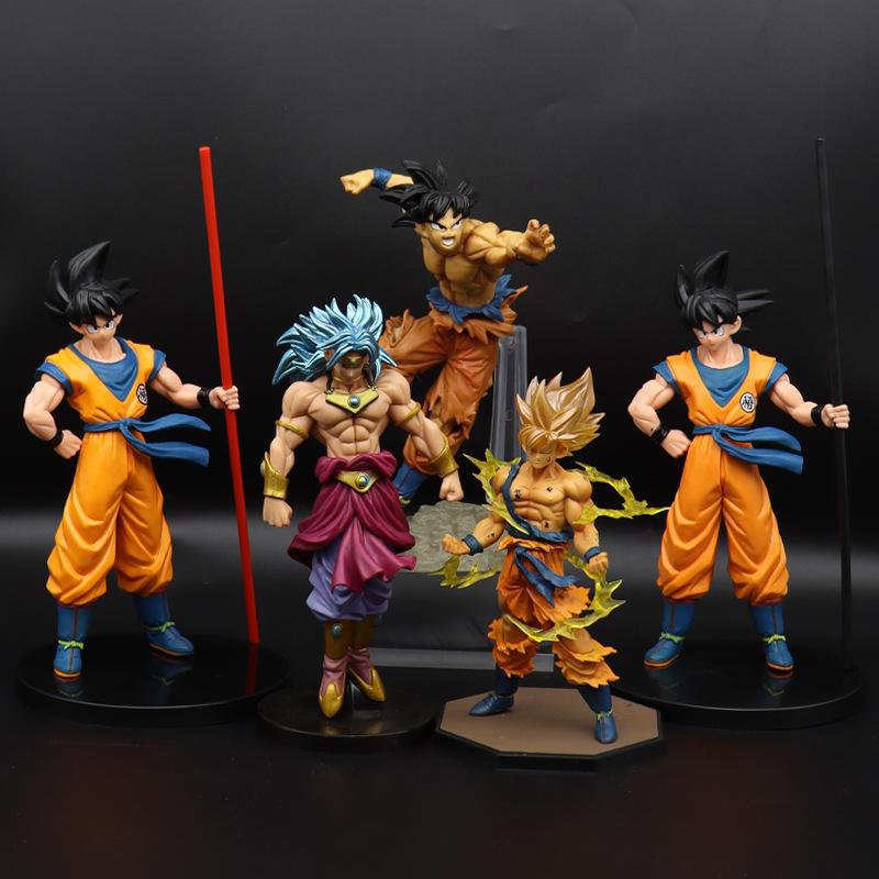 In Stock Anime Dragon Ball Z Super Saiyan  Model Son Goku Scene PVC Action Figure 18cm Statue Collectible Action Model Toy Gifts