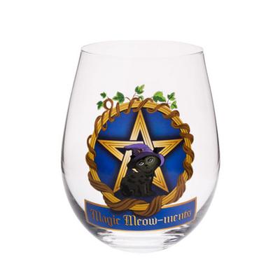 Contemporary Stemless Wine Glass (BlckCatPentacle)